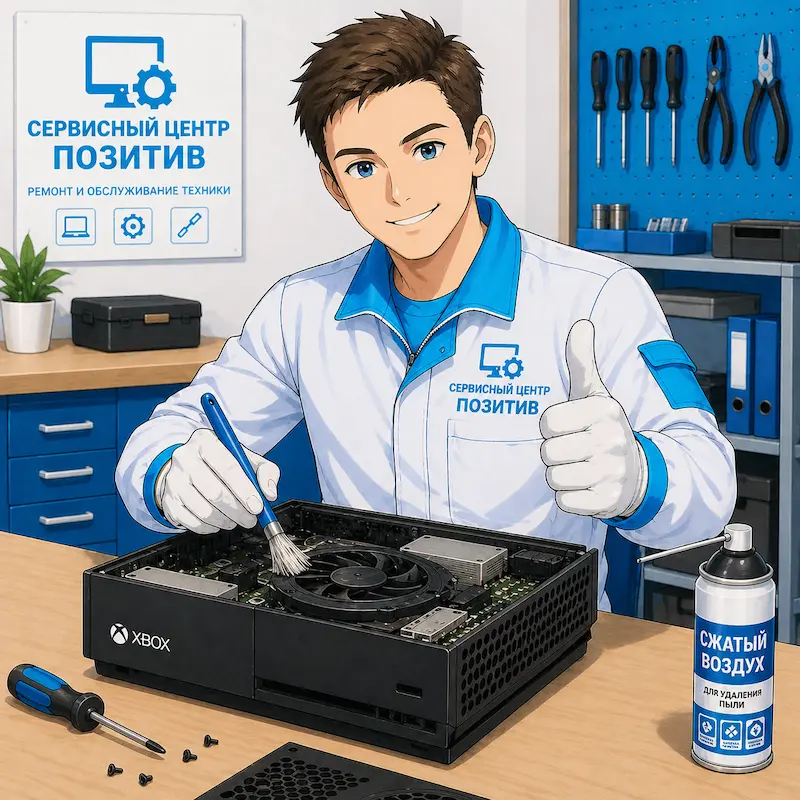 Чистка игровой приставки от пыли в Нижнекамске | Замена термопасты