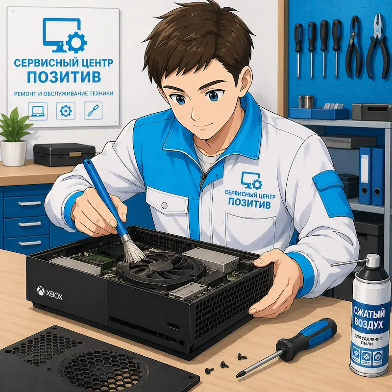 Чистка игровой приставки от пыли и замена термопасты в Нижнекамске